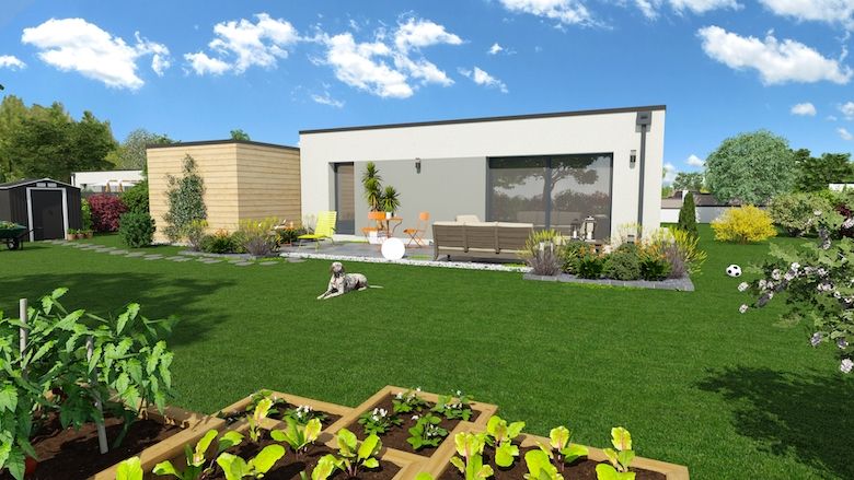 Faire construire une maison  contemporaine à toit plat - bioclimatique - cle en main - MAISONS BEBIUM