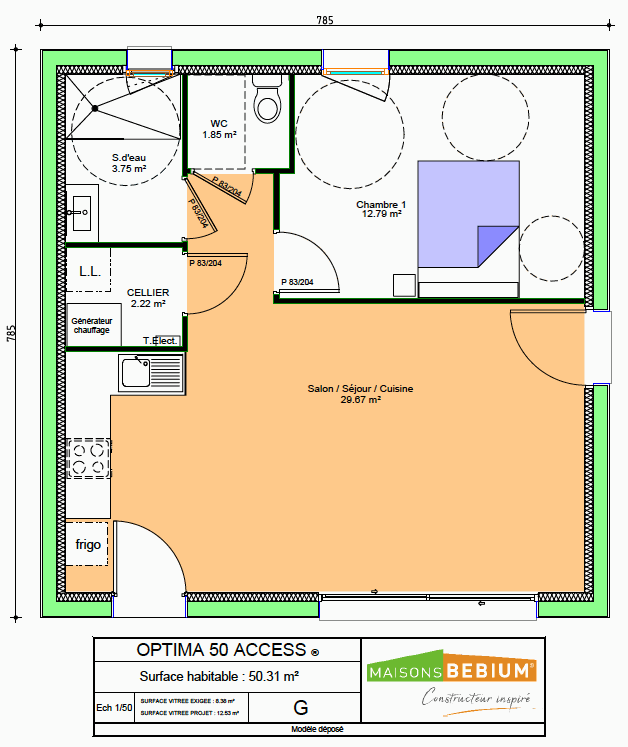 Plan De Pee Maison 50 M2 Plain Pied