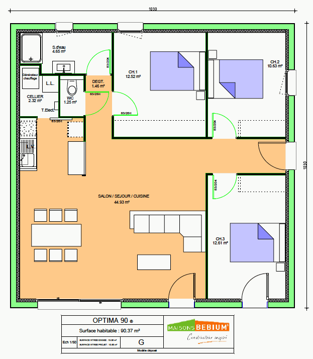 Plan Maison 90 M2 Moderne