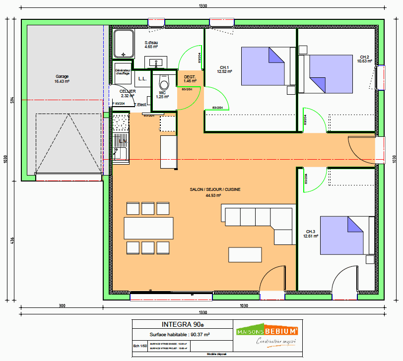 Plan Maison 90 M2 Moderne