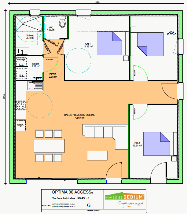Plan Maison 90 M2 Moderne Bioclimatique Maisons Bebium