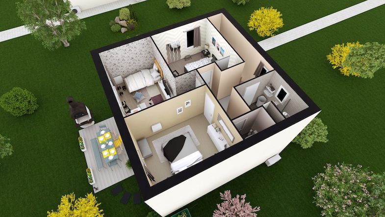 maison-a-etage--90-m2-3-chambres-prix-cle-en-main-Optima-90-R1-Bioclimatique-Maisons-Bebium