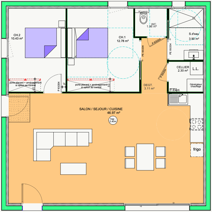 Optima 80 2 chambres Invest