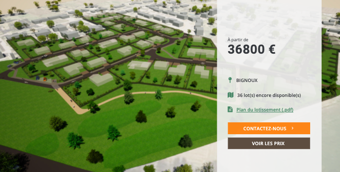 Terrain à bâtir de 971 m² à BIGNOUX (86)