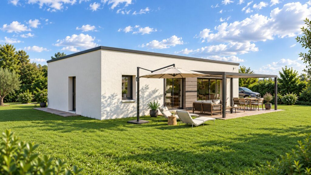 arrière maison 95m2 avec suite parentale et toit plat