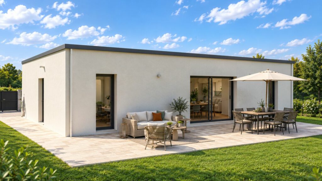 arrière maison 98m2 à toit plat