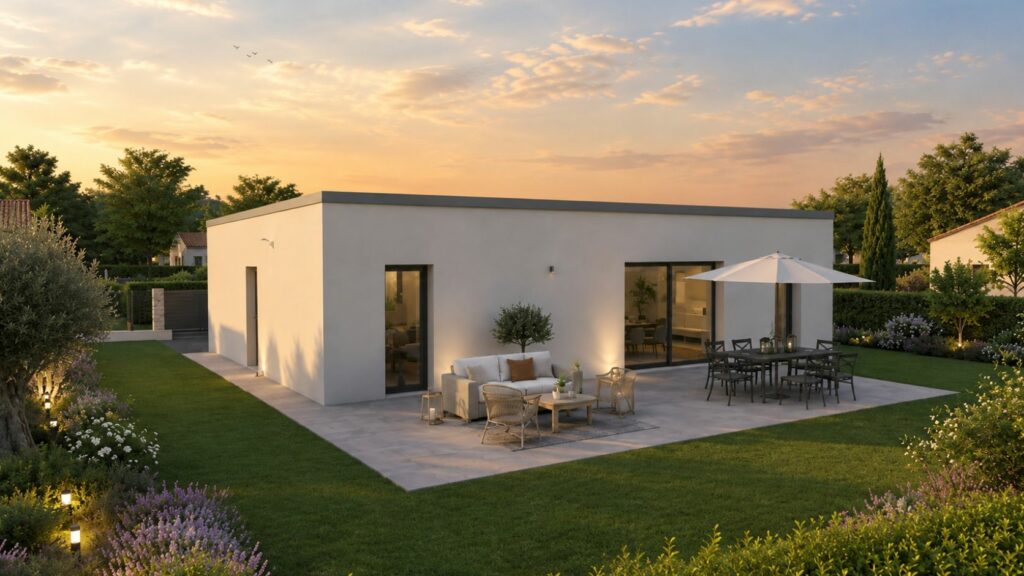 façade maison de 108m2 à toit plat
