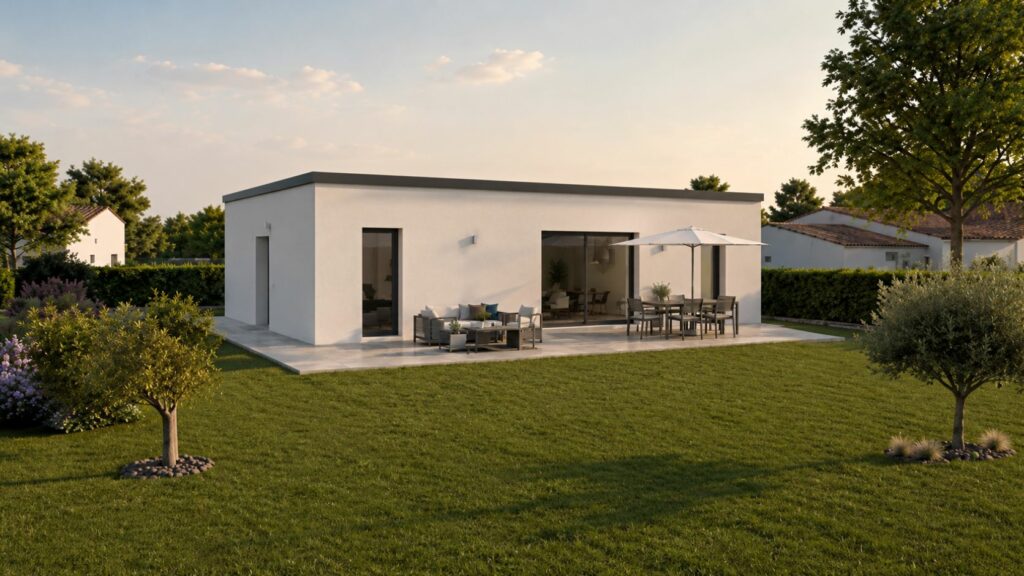arrière maison de 88m2 à toit plat