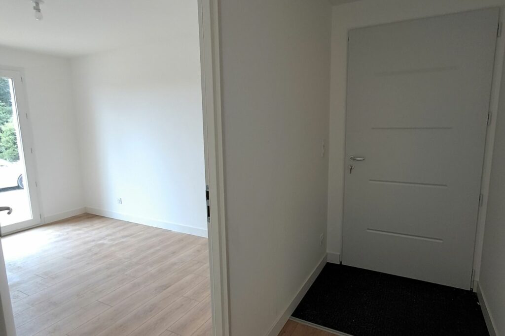 entrée d'une maison neuve avec tapis