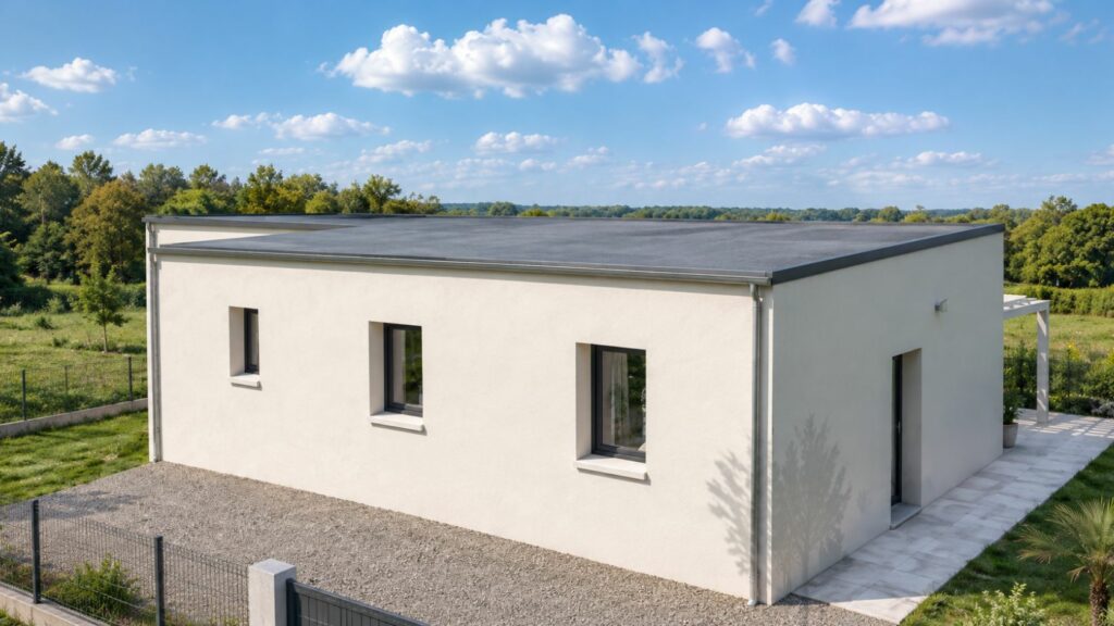 façade maison 98m2 à toit plat