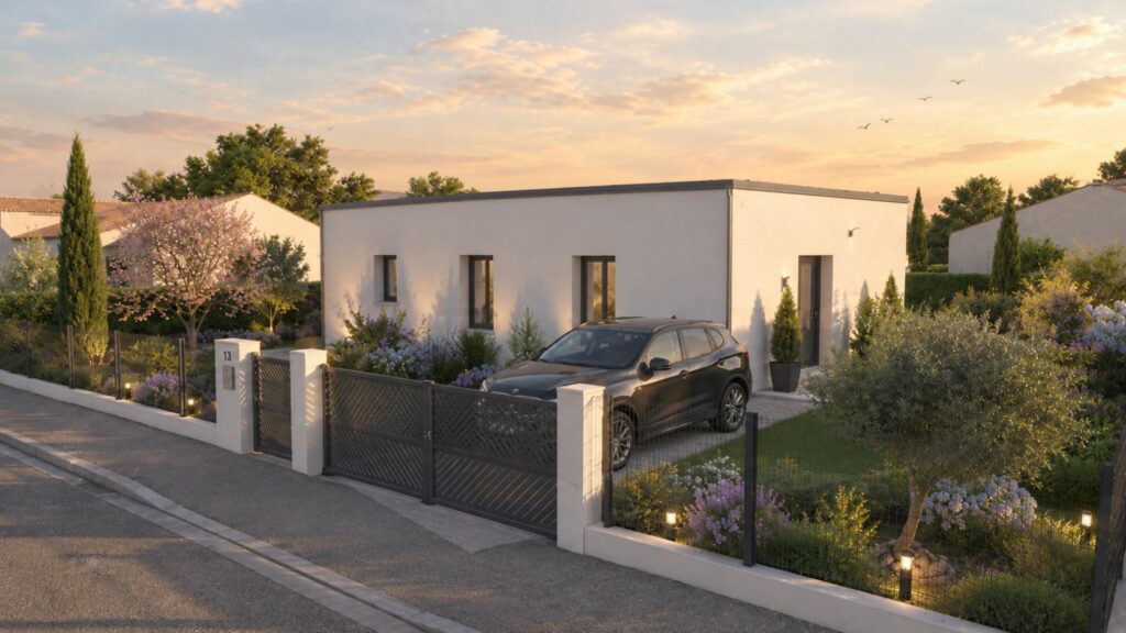 arrière maison de 108m2 à toit plat