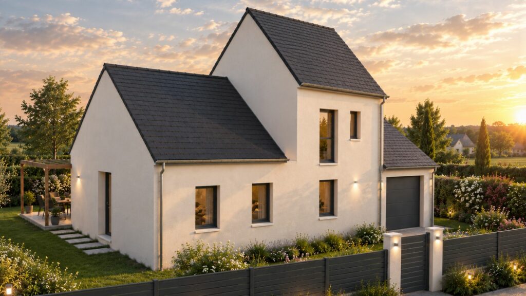 façade maison de 110m2 avec terrasse