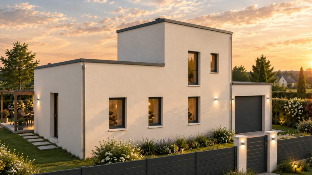 façade maison de 110m2 à toit plat