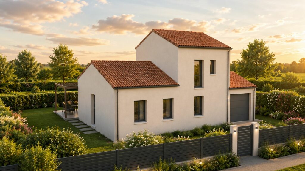 façade maison de 110m2 avec terrasse