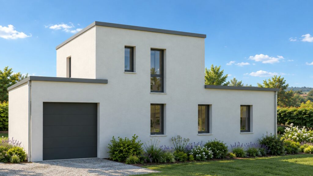 façade maison de 120m2 à toit plat