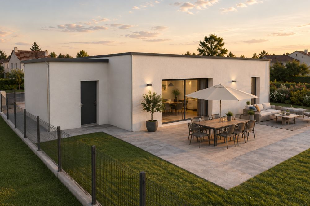 maison de 70m2 avec 3 chambres à toit plat