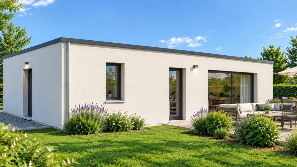 maison 80m2 à toit plat 2 chambres