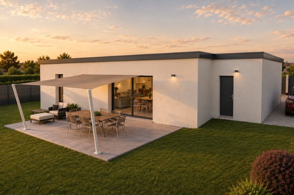 maison de 90m2 à toit plat