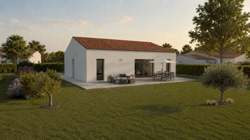 maison optima 95 côté terrasse pente de toit 17