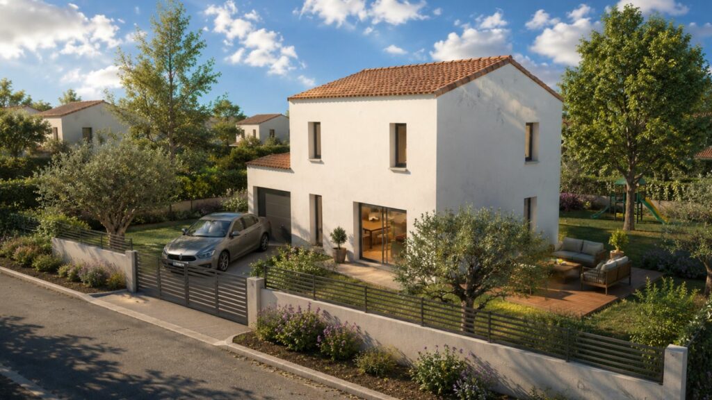maison optima 90 r+1 avec pente de toit à 17%