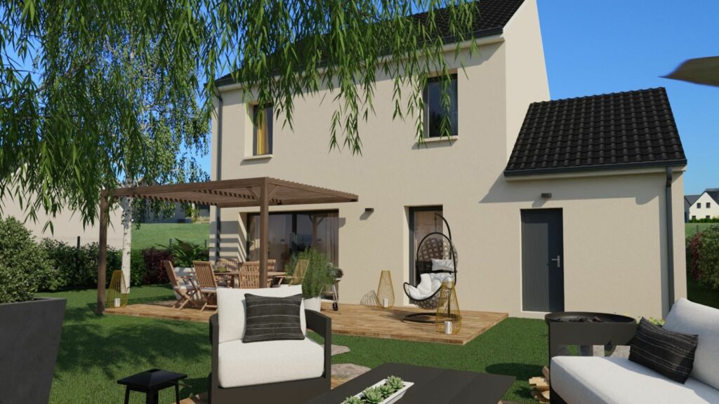 maison optima 90 r+1 avec pente de toit à 30%