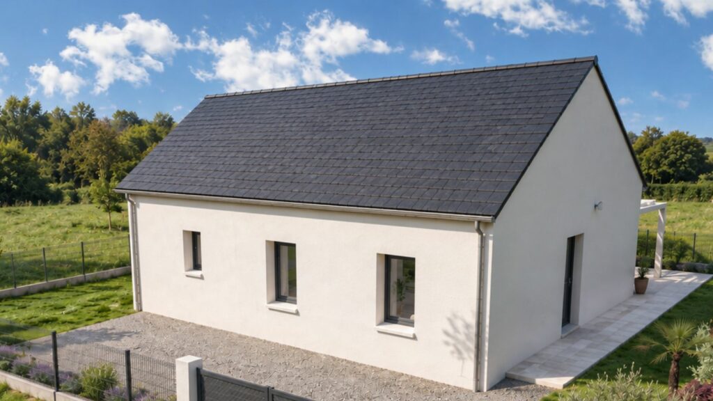 optima 98 privilège maison façade toit en ardoise