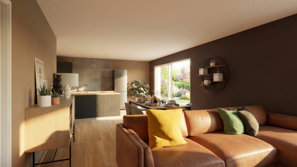 pièce de vie maison de 70m2