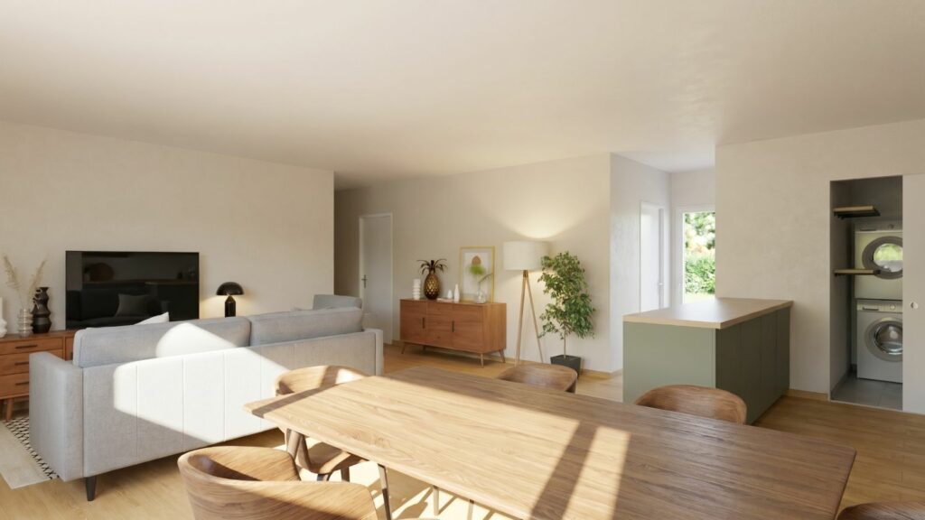 salon maison de 90m2