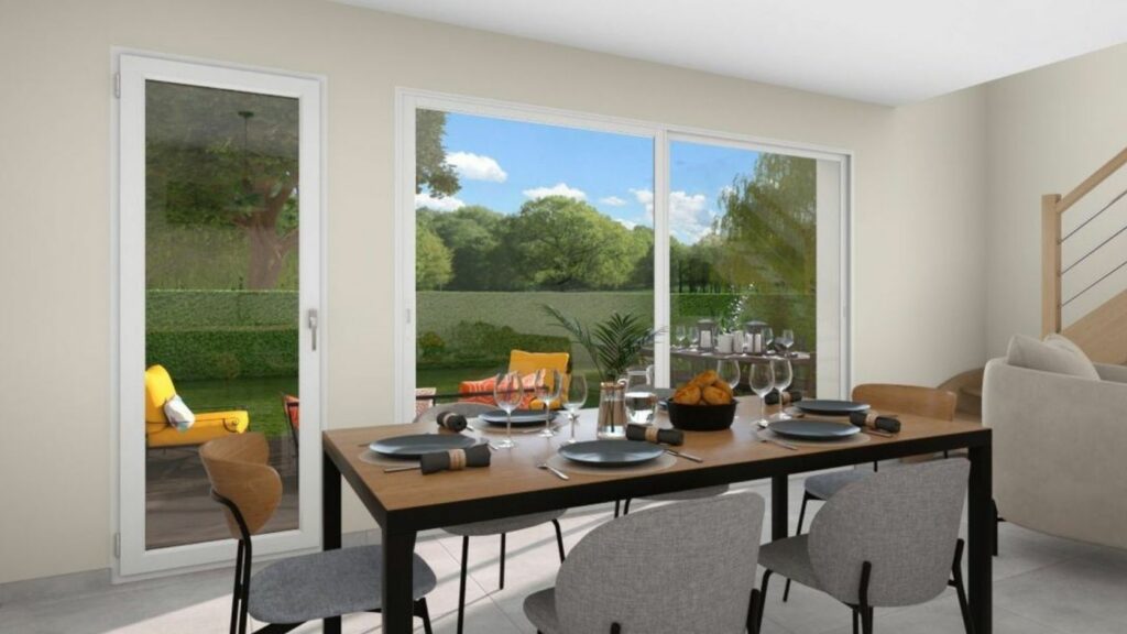 pièce de vie maison de 90m2 à étage