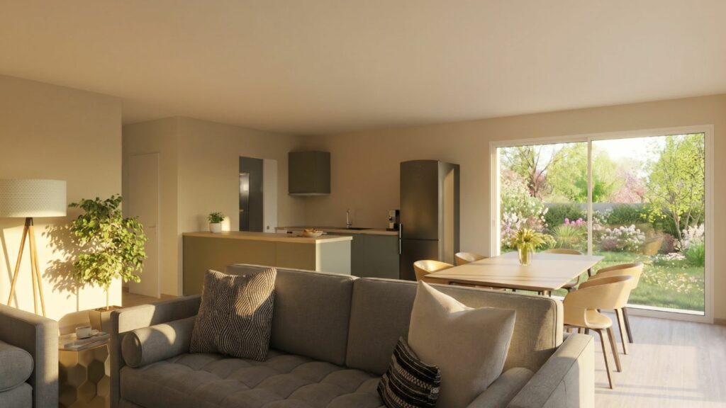 pièce de vie maison de 90m2