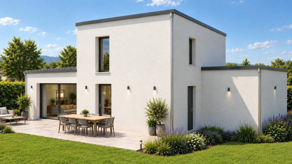 terrasse maison de 120m2 à toit plat