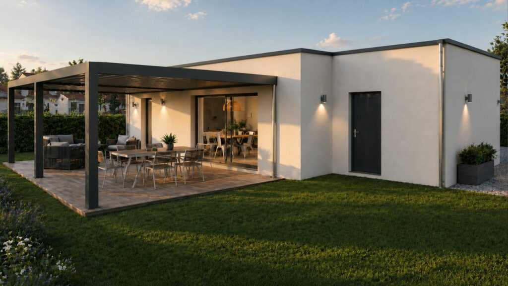 terrasse maison de 60m2 à toit plat